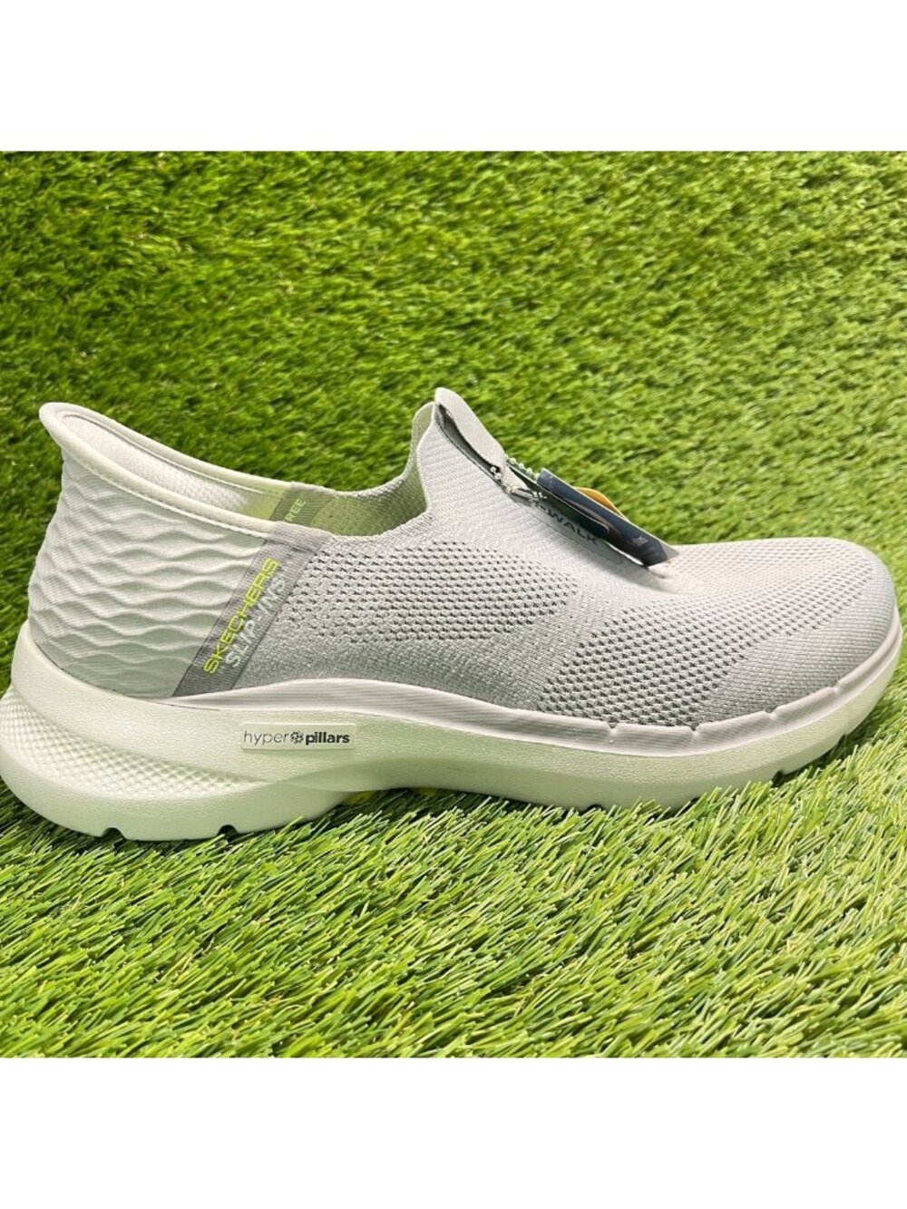 Skechers Go Walk 6 Easy On Mens Size 9 Gray Walking Slip-On Shoes Sneakers